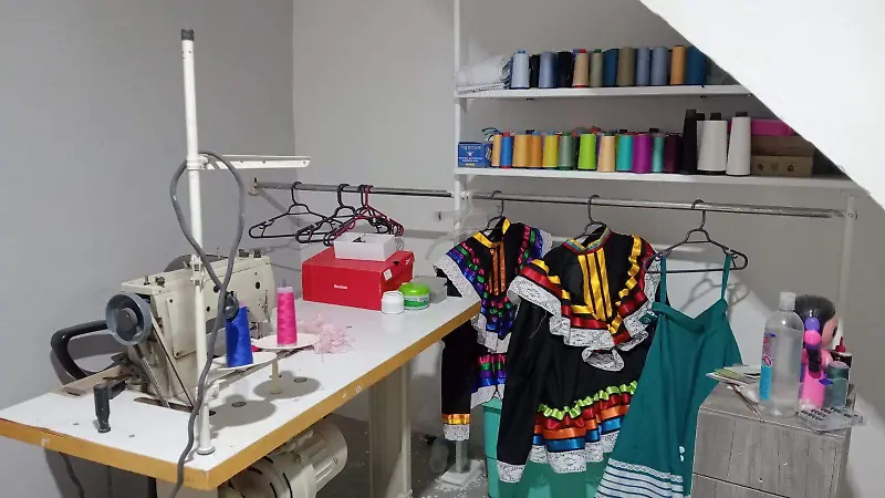 Taller en el que Sandra pasa horas durante el día.